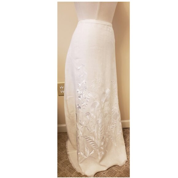 Armand Ventilo France Floral Embroidered Maxi Skirt Size-EU 46/US L - Picture 3 of 9